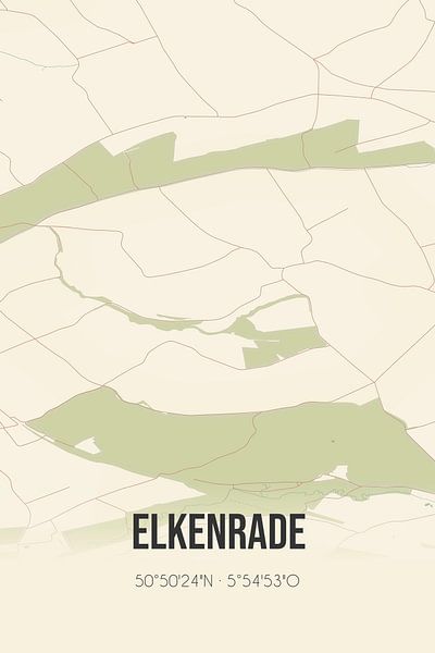 Vintage map of Elkenrade (Limburg) by Prints of Place