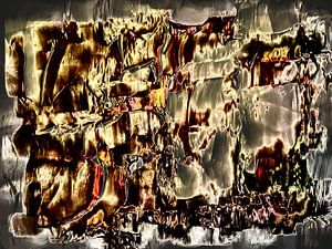 Abstract in geel rode tinten