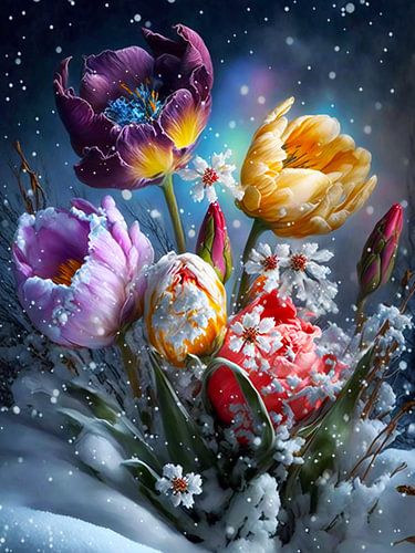 Sneeuw tulpen