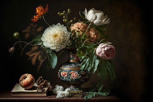 Still life with flowers old masters style.