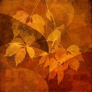Botanical Mixed Media Art: Warme Herbstfarben