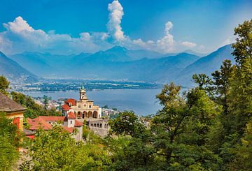 Santuario della Madonna del Sasso high above Lake Maggiore, Locarno Orselina, Tessin Ticino, Switzer