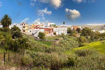 Firgas, Spaans dorp op Gran Canaria. van Gert Hilbink
