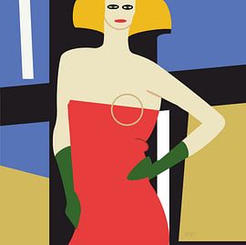 Die Dame in Rot von Ron Roem