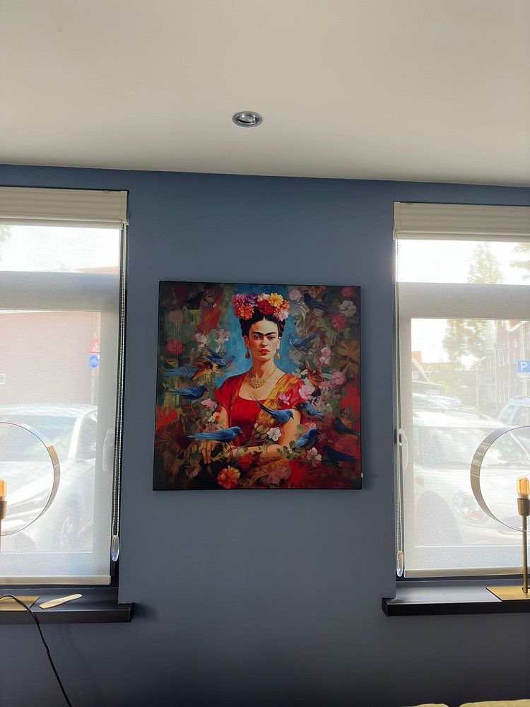 Frida - farbenfrohes Porträt Frida, von Wunderbare Kunst