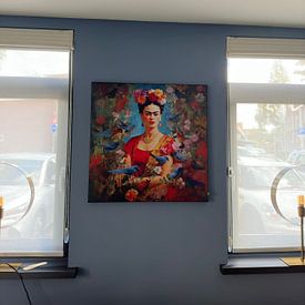 Kundenfoto: Frida - farbenfrohes Porträt Frida von Wunderbare Kunst, als artframe