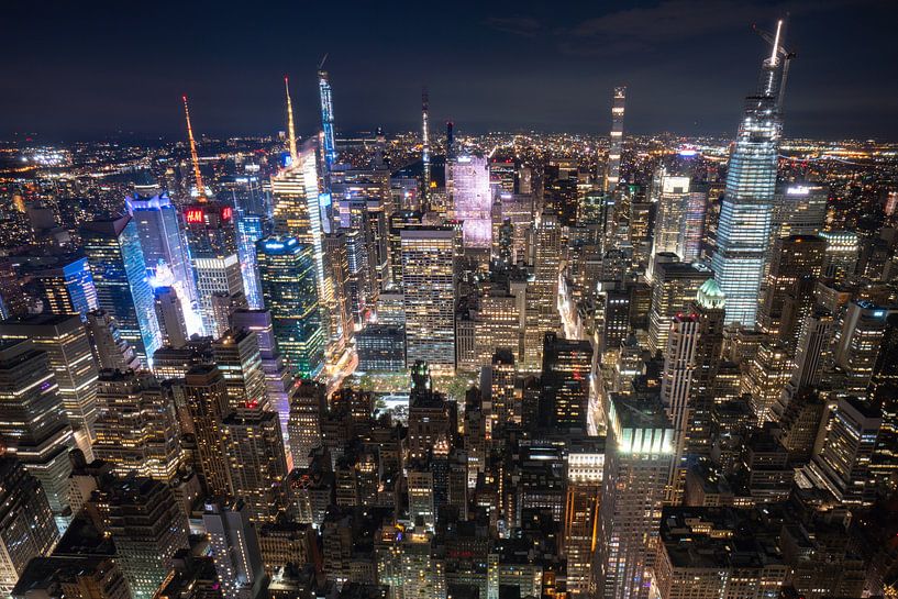 New York Skyline (USA) bei Nacht von André van der Meulen