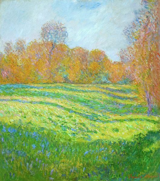 Tableau Paysage D'automne Sur Lac – Style Monet – Peinture Décorative