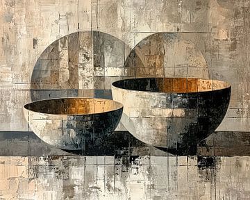 Modern Abstract Taupe | Modern abstract van Kunst Kriebels