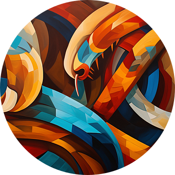 Abstracte slangen kubisme panorama van TheXclusive Art