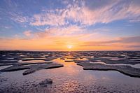 Zonsondergang bij de waddenzee