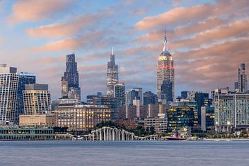 Midtown Manhattan Skyline with Little Island at Sunset by Melanie Viola