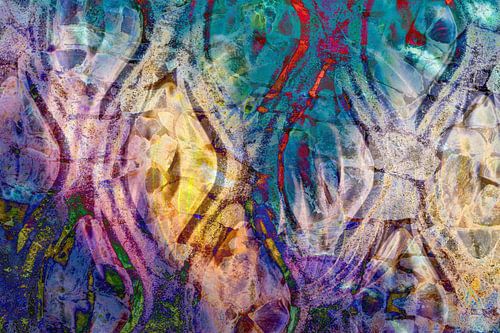 Abstrakter Mix aus Farben und Materialien