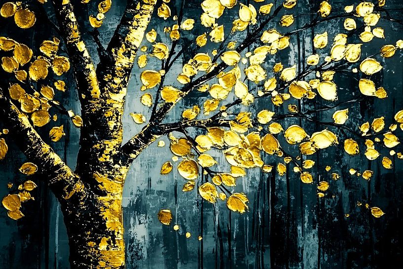 Golden tree with elegant leaves by Imperial Art House