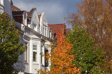 Altbremer Häuser in der Slevogtstraße im Herbst