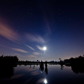 nieuwkoopse plassen bij nacht van Thomas Spaans