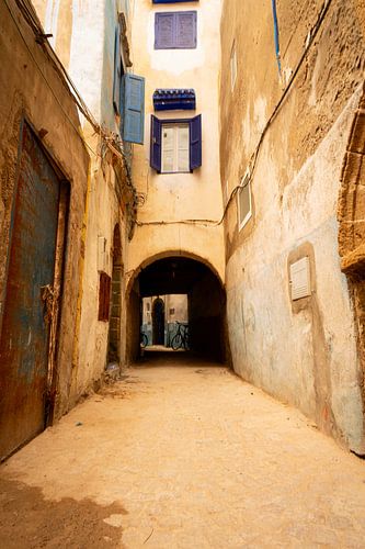 Alleyway with a gate in Essaouira