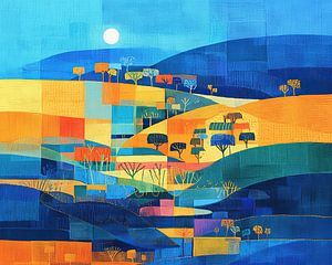 Paysage abstrait - Harmonie au clair de lune