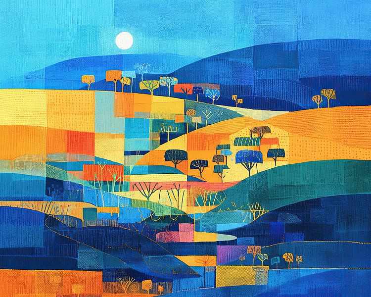 Paysage abstrait - Harmonie au clair de lune par La collection ARTEO