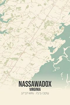 Carte ancienne de Nassawadox (Virginie), USA. sur Rezona