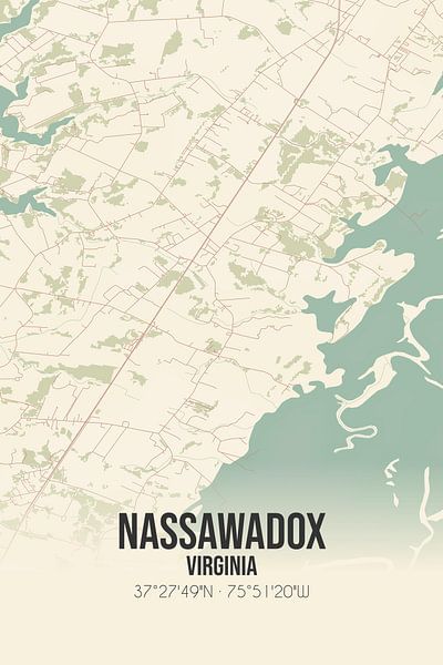 Vintage map of Nassawadox (Virginia), USA. by Prints of Place