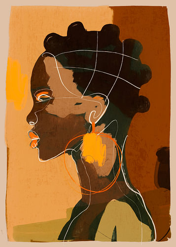 Portrait abstrait d'une jeune fille