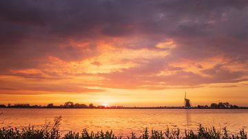 Woubrugge - Wijde Aa - Sonnenuntergang von Frank Smit Fotografie