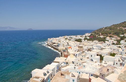 Grieks dorp op vulkaaneiland Nisyros Griekenland