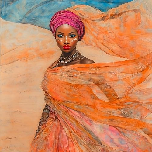 Exotische vrouw in de woestijn