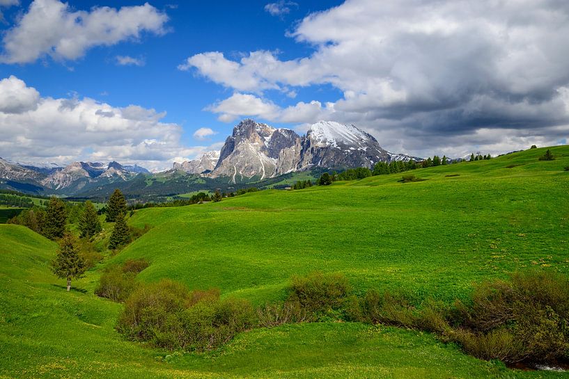 Seiser Alm oder Seiseralm in den Dolomiten im Frühling von Sjoerd van der Wal Fotografie