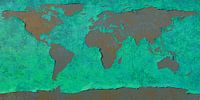 Peeling Paint World Map, Blue by Frans Blok - photos, art and other wall decoration thumbnail
