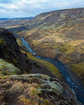 Fossá river vlakbij de Háifoss waterval