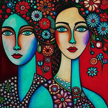 Twin sisters looking straight at you no.10 by Jan Keteleer