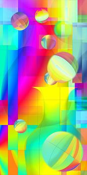 Farbige Freude Spiel mit bunten Bällen Regenbogenoptik