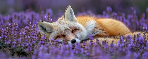 Vos in Lavendel Heide