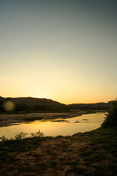 Zonsondergang over de Limpopo rivier