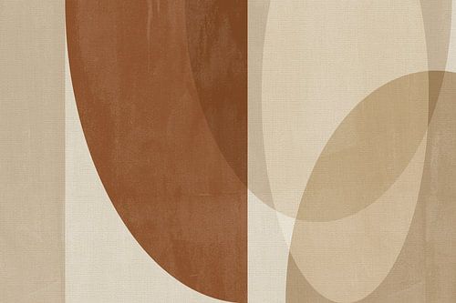Art minimaliste doux dans des couleurs brunes sur du lin