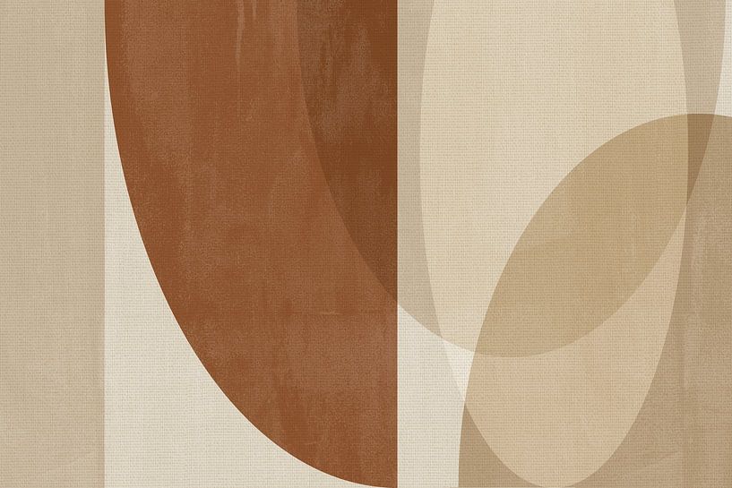 Sanfte minimalistische Kunst in braunen Farben auf Leinen von Dina Dankers