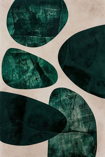 Structured shapes in green by Poster Art Shop