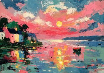 Kleurrijke zonsondergang - Impressionistische kunst