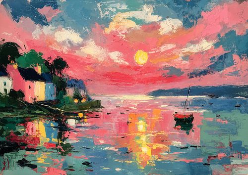Kleurrijke zonsondergang - Impressionistische kunst