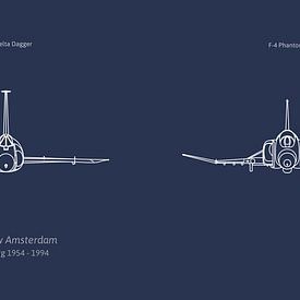 Vliegtuigtypes Soesterberg breed blauw van Studio Bosgra