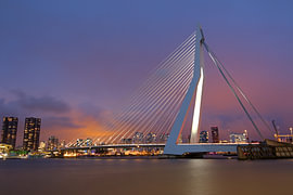 Pont Erasmus de Rotterdam sur W J Kok