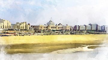 View of Scheveningen skyline from the sea. by Danny de Klerk