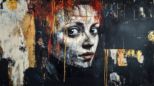 Reflections of Mystery - Portrait in Abstract Depths