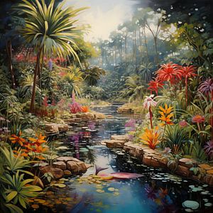 Botanische Tuin kleurrijk van TheXclusive Art