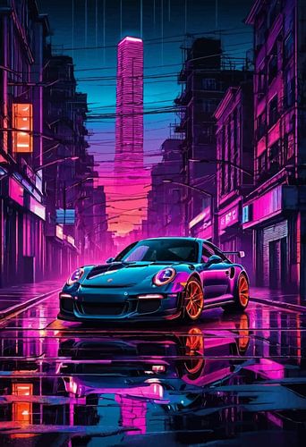 Porsche 911 GT3 RS - Synthwave Neon