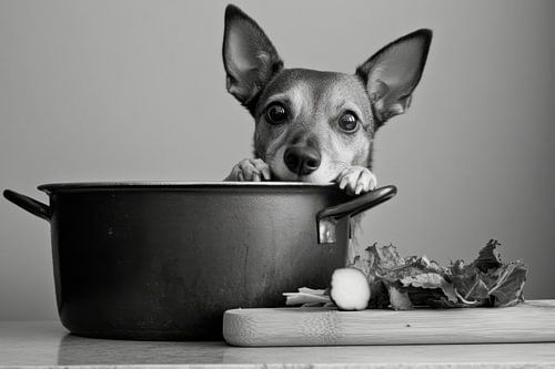 Hond in de keuken