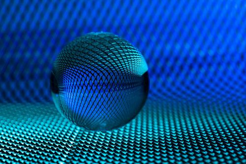 Blauw in glas