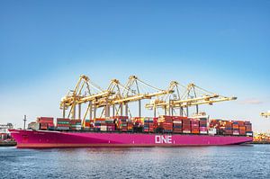 Containerschiff One Hanoi am Frachtterminal im Hafen von 